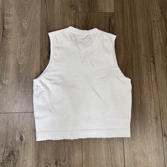 J.Crew Jackie Sweater Shell Womens L White Premium Ultra-Fine Cotton Sleeveless - Picture 5 of 7